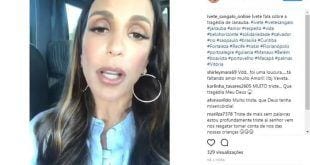 A cantora mostrou solidariedade às famílias das vítimas de Janaúba