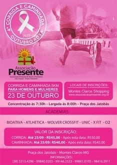 Montes Claros - Corrida e caminhada Outubro Rosa