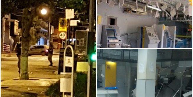 MG - Bando fortemente armado explode agência, ataca quartel e mata policial