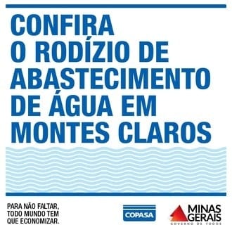 Montes Claros – Saiba como a Copasa adotará o rodízio a partir desta terça-feira (05) em toda Montes Claros