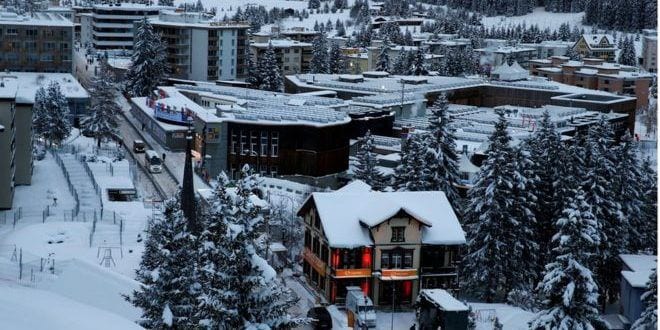 Vista geral do local onde acontece o Forum Econômico Mundial, em Davos