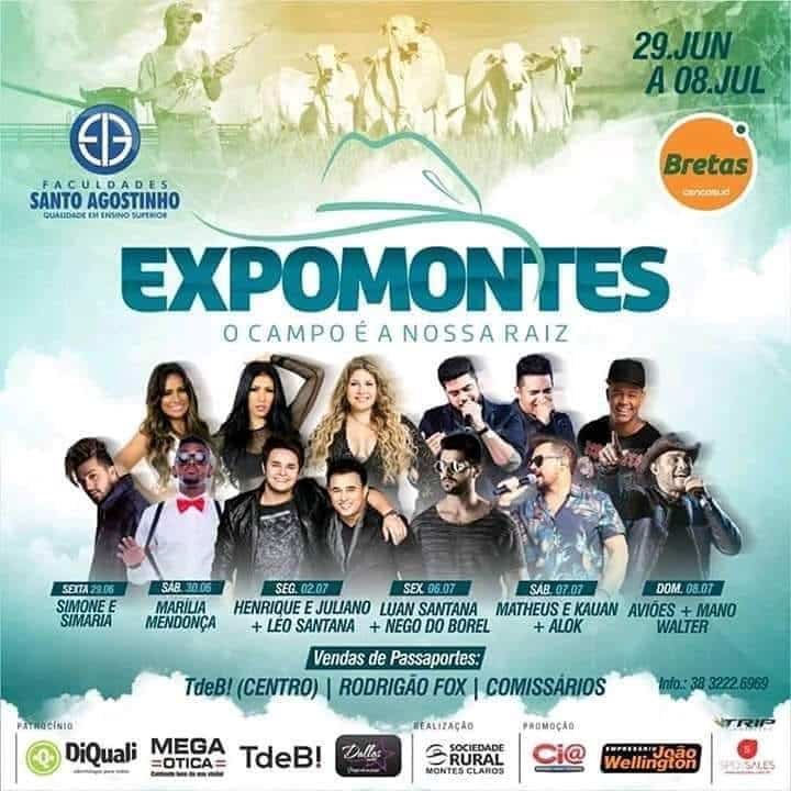Expomontes 2018, uma programação de shows para superar todas as outras