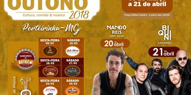 Norte de Minas - Porteirinha realiza festival de outono com concursos de música e de sabores de boteco