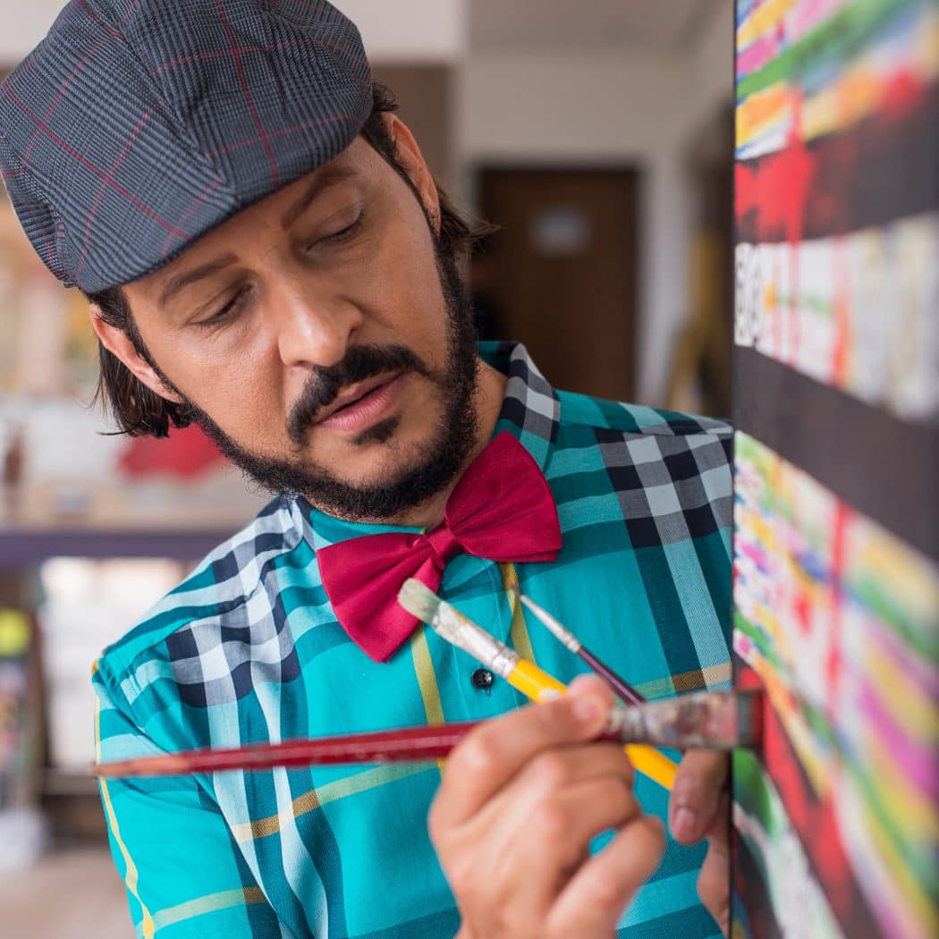 O artista plástico Walles Mota