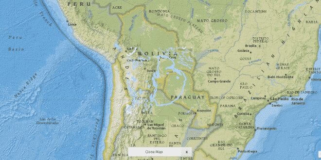 O tremor seria reflexo de um terremoto de magnitude 6,8 na Escala Richter que atingiu a região de Carandayti, na Bolívia, na manhã desta segunda, segundo o Serviço Geológico dos Estados Unidos (USGS, na sigla em inglês).