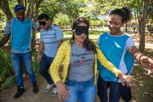 Uma das oficinas traz o tema da inclusão de pessoas com deficiência -  Foto: Amanda Lelis