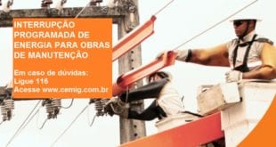 Nesta terça (28/08) haverá manutenção da Cemig em bairros de Montes Claros