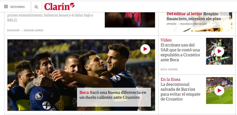 Clarín repercute expulsão de Dedé — Foto: Reprodução