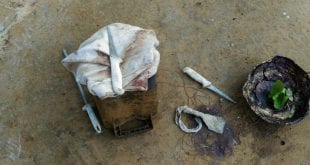 Instrumentos cortantes e couro animal foram apreendidos na zona rural de Glaucilândia - Foto: IMA