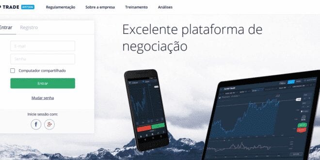 Foto: Plataforma de negociação Olymp Trade.