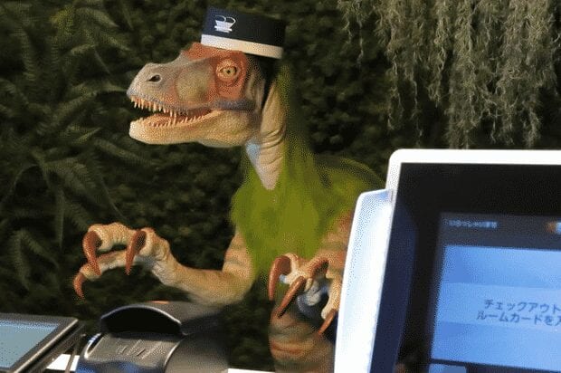 Hotel no Japão tem dinossauros robôs como recepcionistas