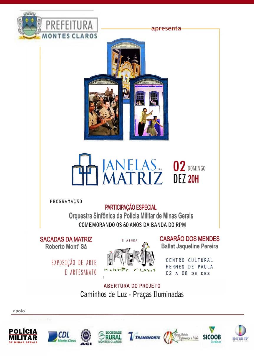 Domingo tem mais uma edição do "Janelas da Matriz" em Montes Claros