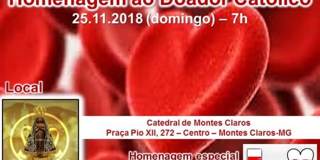 Hemominas Montes Claros promove Semana do Doador de Sangue de 24 a 30 novembro 2018
