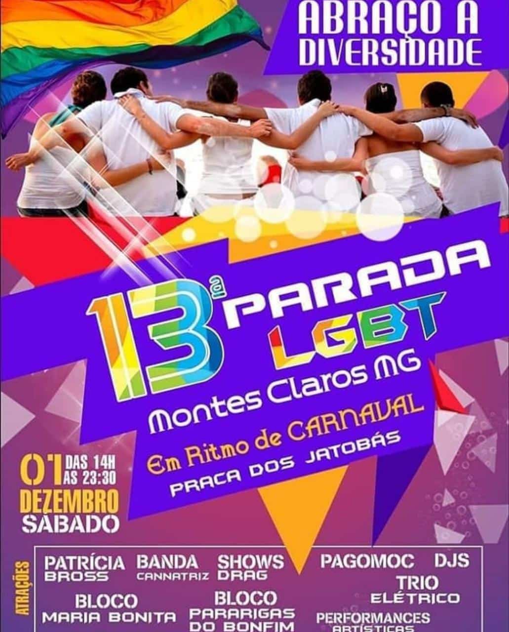 13ª Parada LGBT de Montes claros acontece neste sábado