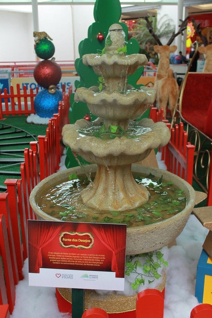 No Montes Claros Shopping, fonte dos desejos pretende reverter renda para projeto Reciclando Vidas