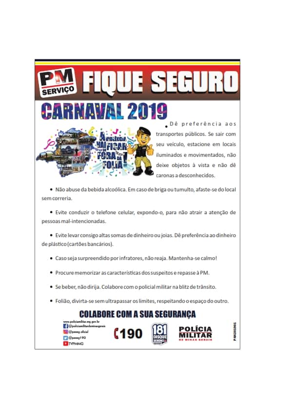 Norte de Minas - Polícia Militar implementa Operação Carnaval 2019