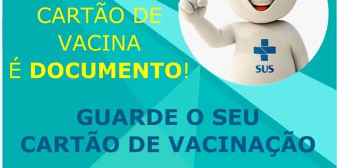 Montes Claros - Campanha conscientiza a população sobre a importância de se guardar o Cartão de Vacinação