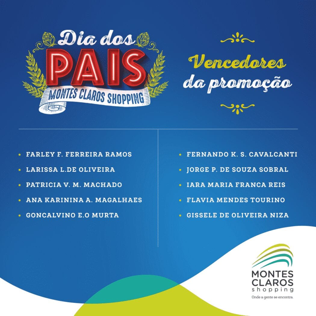 Montes Claros Shopping divulga ganhadores de sorteio do Dia dos Pais