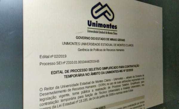Montes Claros - Unimontes divulga editais de processos seletivos para contratação temporária de servidores