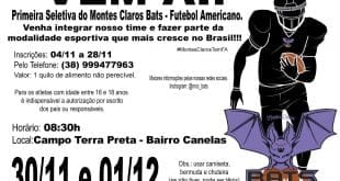 Montes Claros - A cidade de Montes Claros terá primeira seletiva de futebol americano