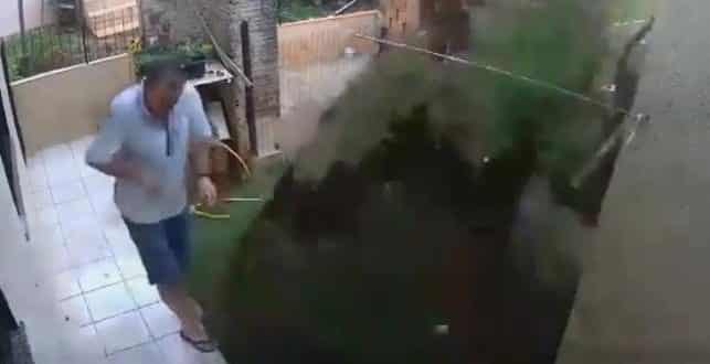 Homem tenta matar baratas com gasolina e acaba explodindo quintal; vídeo