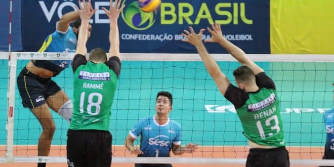 Em sua primeira partida na Superliga, América Vôlei é superado pelo SESC-RJ