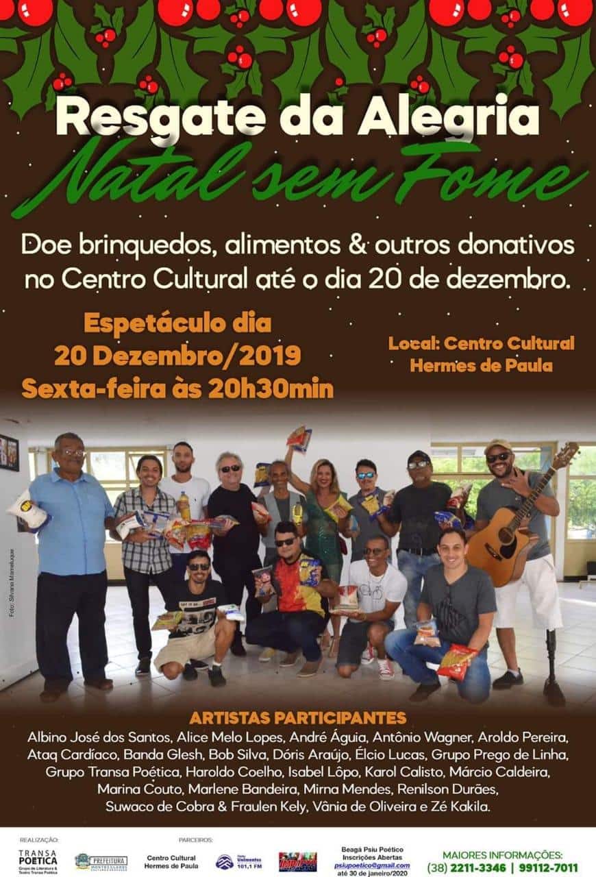 Montes Claros - Doações “RESGATE DA ALEGRIA, NATAL SEM FOME” podem ser feitas até sexta-feira, quando ocorre o show de encerramento da campanha