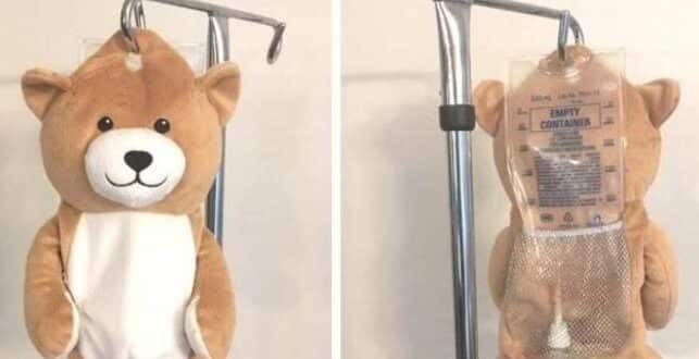 Garota de 12 anos cria ursinho para esconder bolsas de soro em hospitais