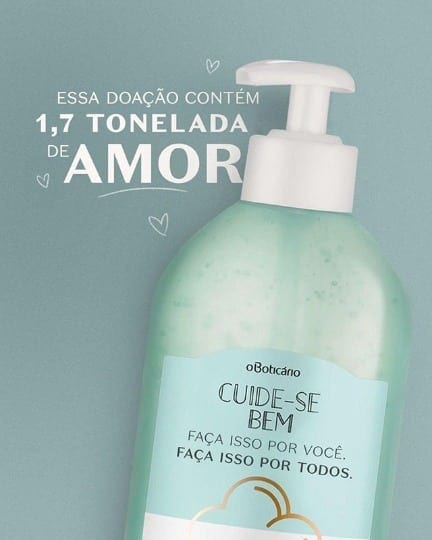 O Boticário doa 1,7 tonelada de álcool gel para a saúde pública