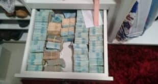 Dinheiro apreendido durante a operação em Patos de Minas