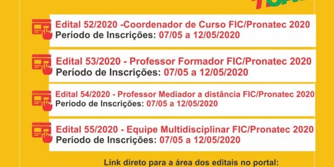 Montes Claros - IFNMG publica editais de Processos Seletivos para contratação de bolsistas; inscrições até a próxima terça-feira, 12/05