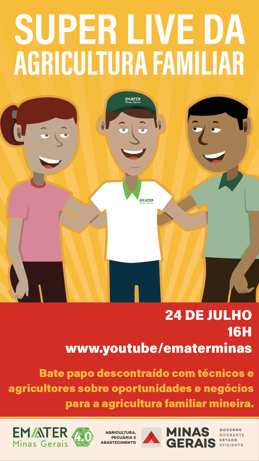 Norte de Minas - Dia Nacional e Dia Internacional da Agricultura Familiar serão comemorados virtualmente pela Emater-MG