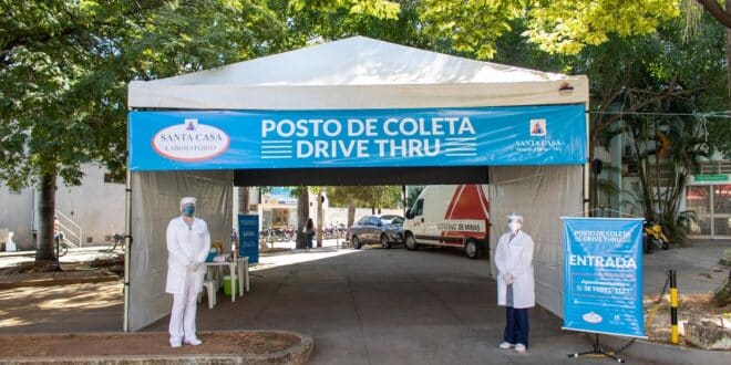 Montes Claros - Santa Casa de Montes Claros disponibiliza posto de coleta drive thru para teste de Covid-19 - Foto: Hudson Brazil