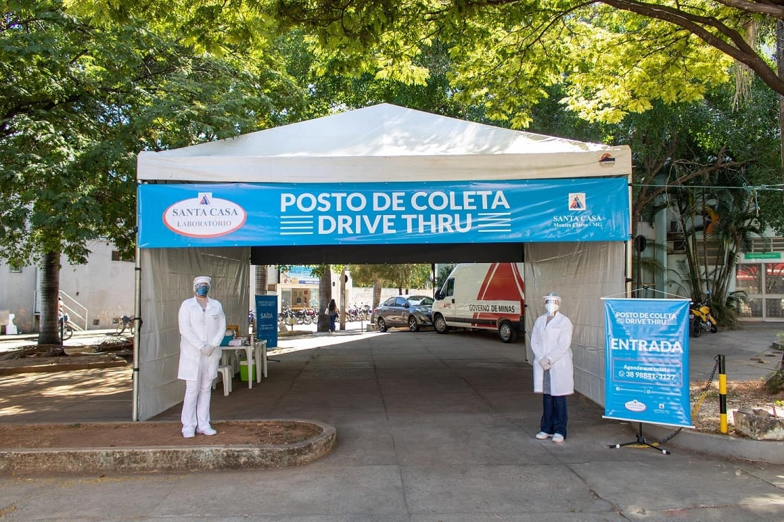 Montes Claros - Santa Casa de Montes Claros disponibiliza posto de coleta drive thru para teste de Covid-19 - Foto: Hudson Brazil
