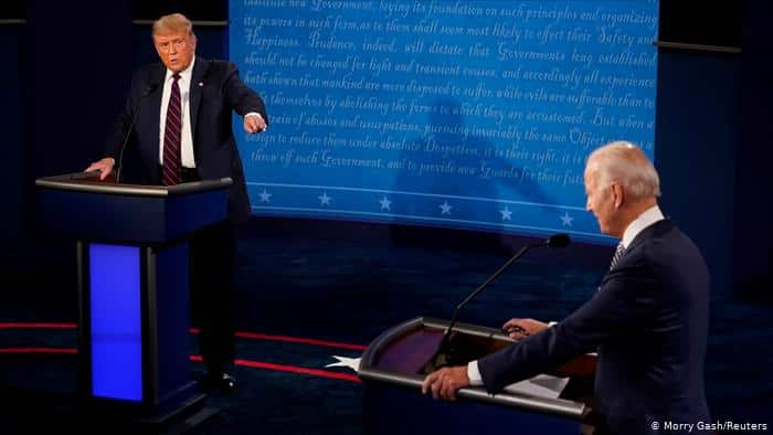 EUA Eleições 2020 - Trump e Biden travam debate caótico