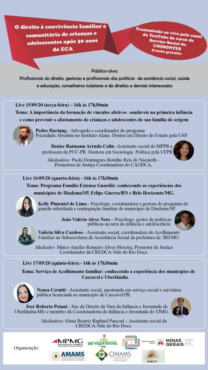 Norte de Minas - CIMAMS participa de lives sobre convivência familiar