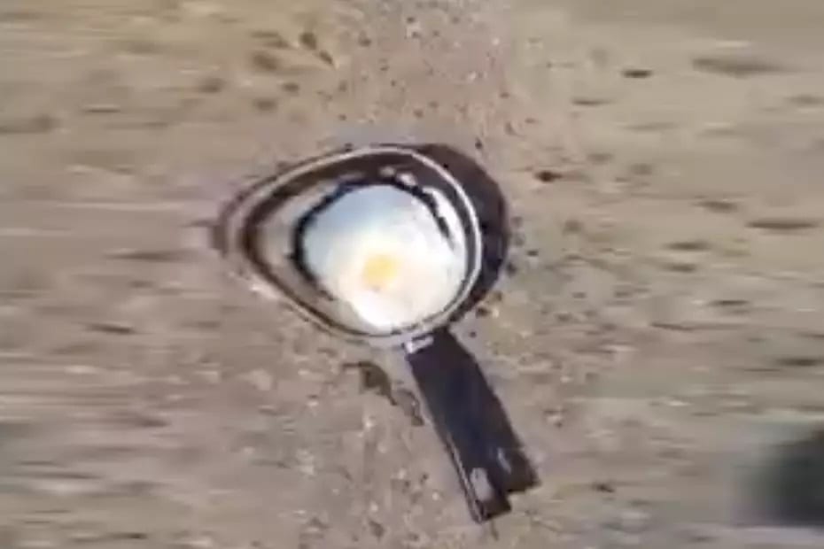 Com calor, ovo frita no asfalto no interior de Minas; veja o vídeo