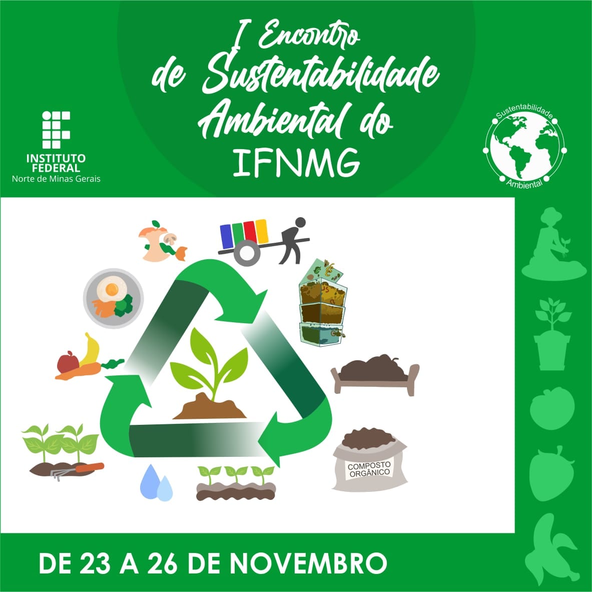 Norte de Minas - Abertas inscrições para I Encontro de Sustentabilidade Ambiental do IFNMG, evento online que acontecerá de 23 a 16/11