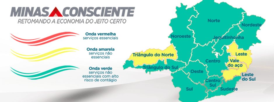 MG - Mais de 70% das macrorregiões de Saúde estão na onda verde do Minas Consciente