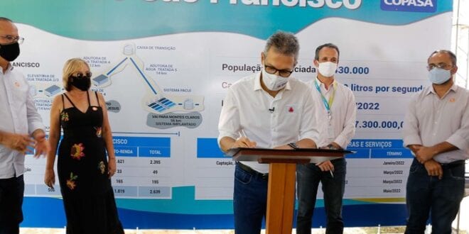 Norte de Minas - Governador de Minas assina ordem de serviço para obras do Sistema São Francisco, em Ibiaí