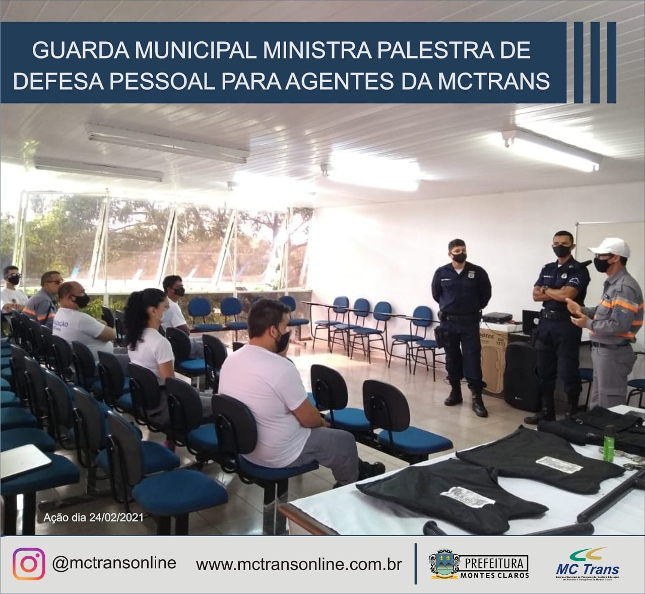 Montes Claros - Guarda Municipal ministra palestra de defesa pessoal para agentes da MCTrans