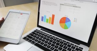 Gráficos em tela de notebook
