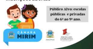 Câmara Mirim 2026 abre inscrições para estudantes de 11 a 14 anos
